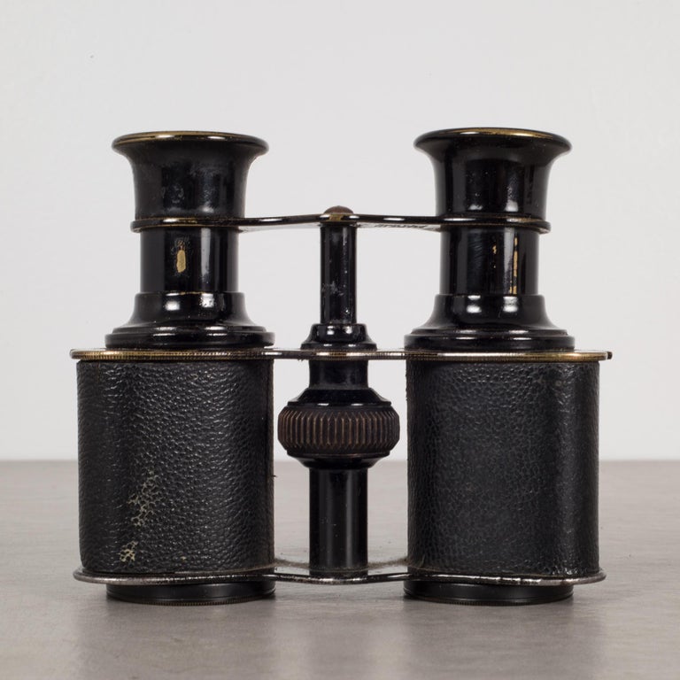 19th Century Sportier Paris Leather Wrapped Binoculars circa 1880s at