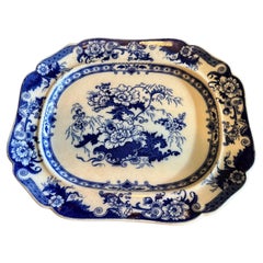 A.I.C. Staffordshire del XIX secolo, John Ridgways, Trasferimento floreale blu.