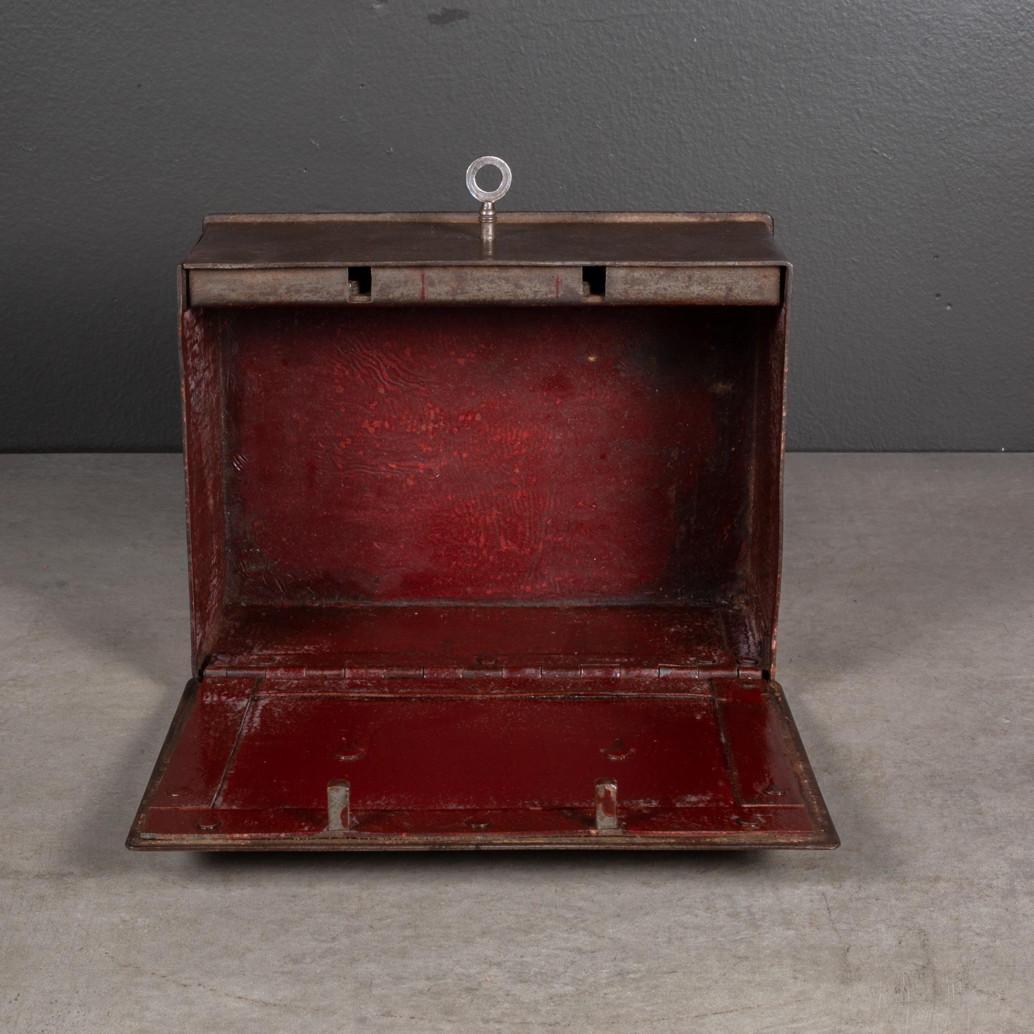 19th c. Steel Lockbox with Key For Sale 1