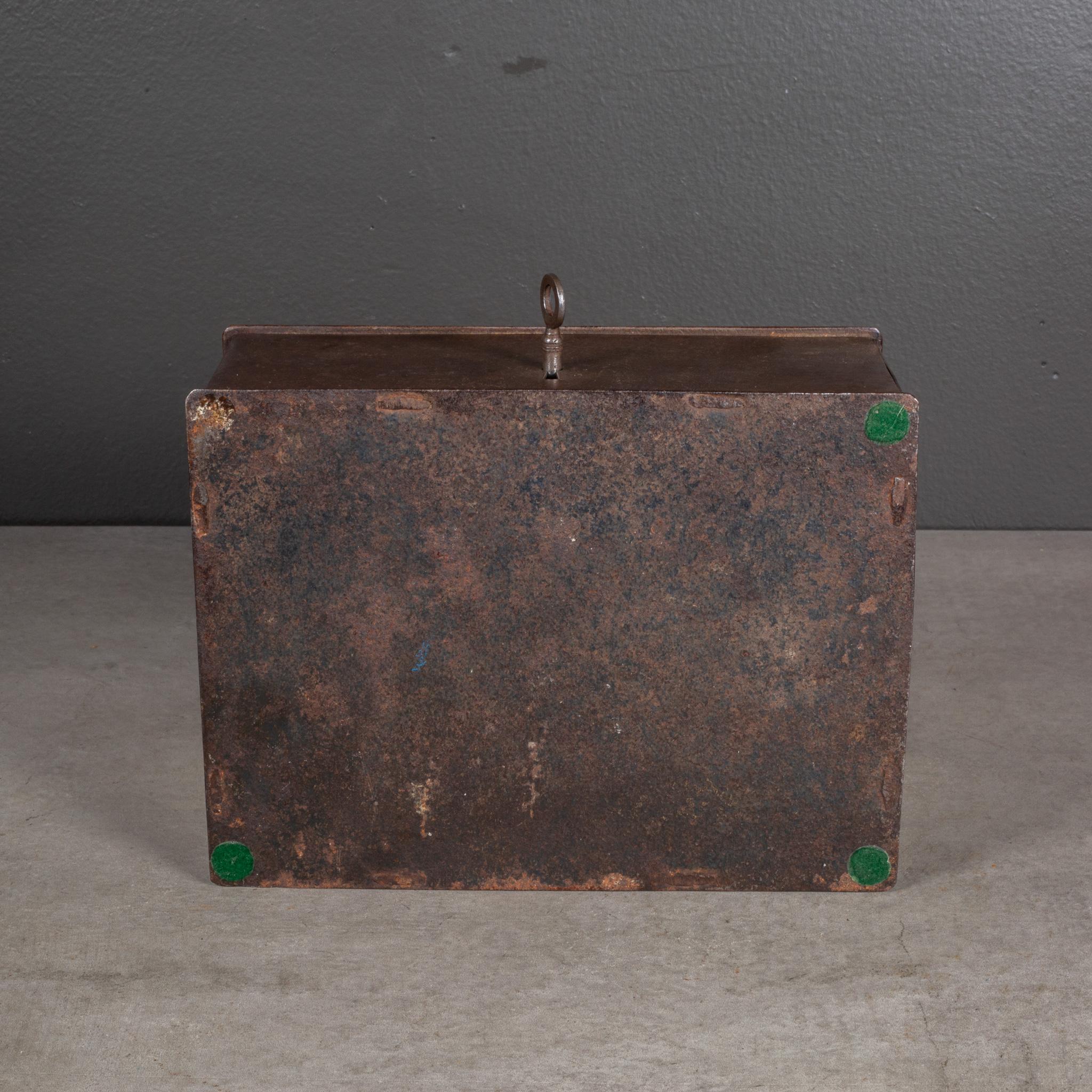 19th c. Steel Lockbox with Key 2