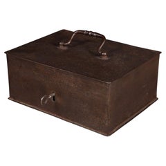 Used 19th c. Steel Lockbox with Key