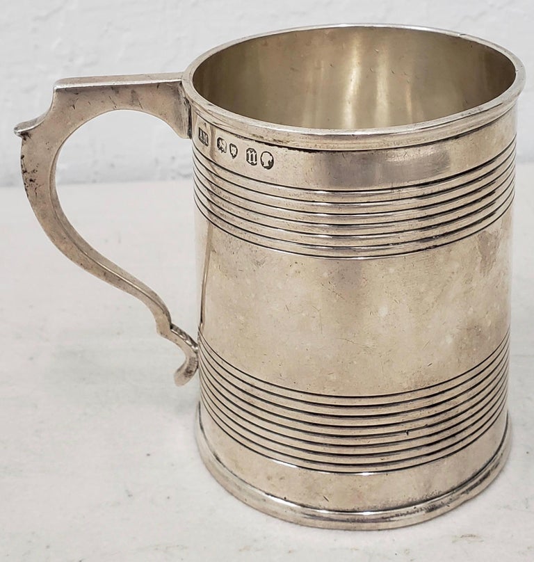 British 19th Century Sterling Silver Christening Cup with Hallmarks For Sale
