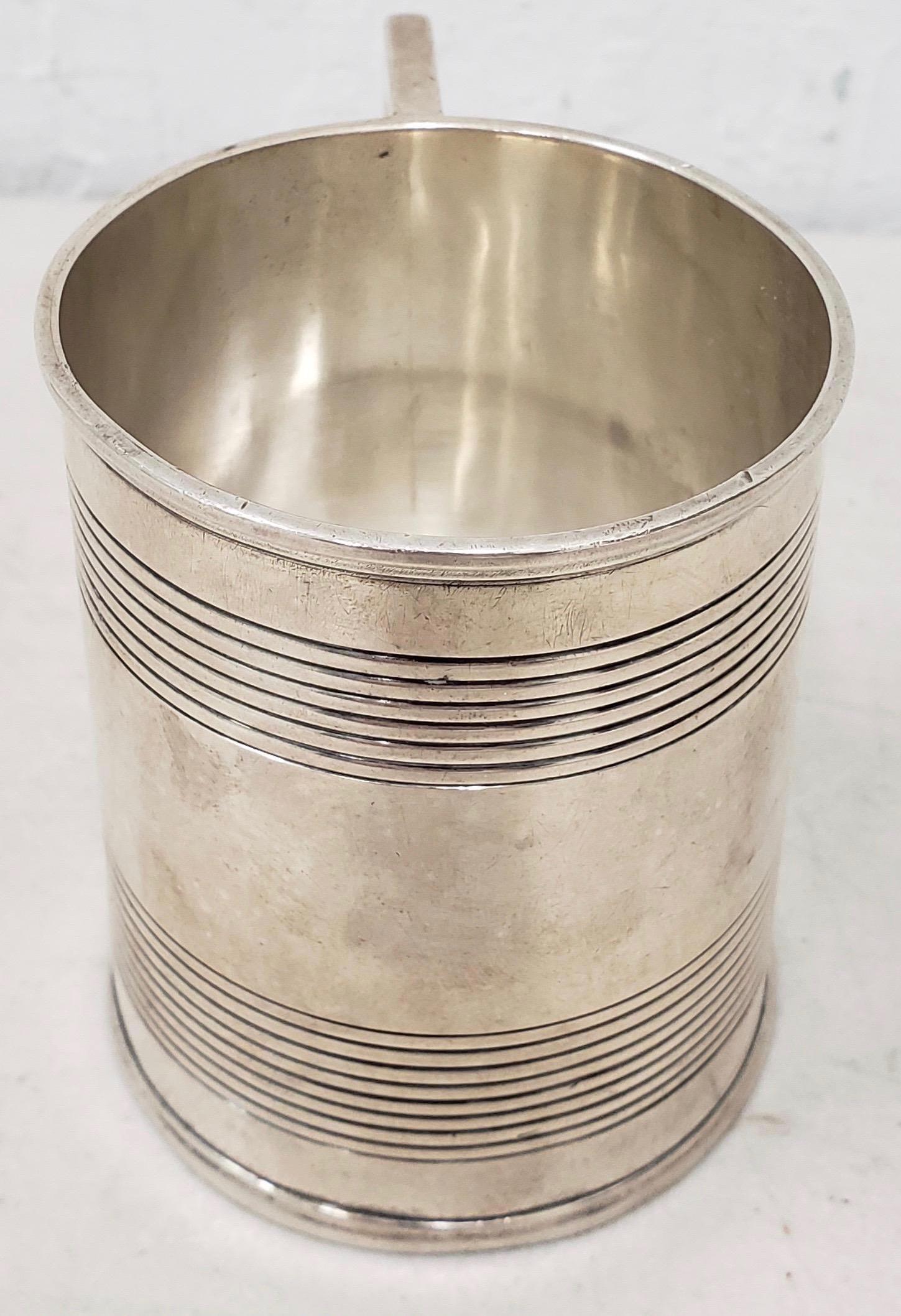 Hand-Crafted 19th Century Sterling Silver Christening Cup with Hallmarks