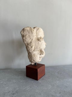 19th C Stone Sculpted Child's Head