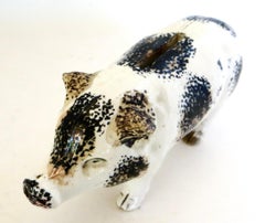 19th C. Stoneware Children's Savings Pig Bank. England, Circa 1880