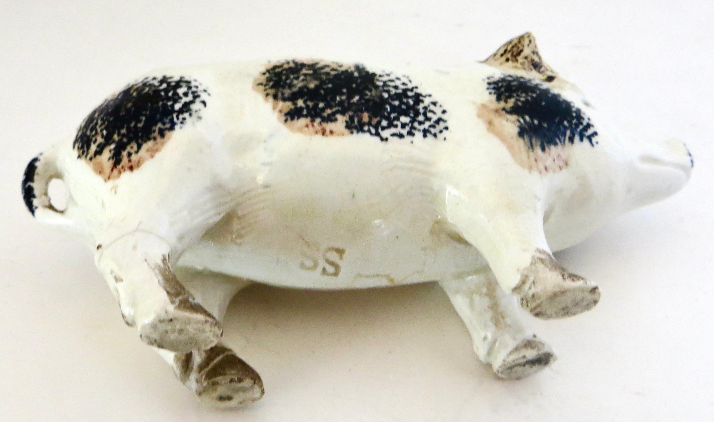Folk Art 19th C. Stoneware Children's Savings Pig Bank. England, Circa 1880 For Sale