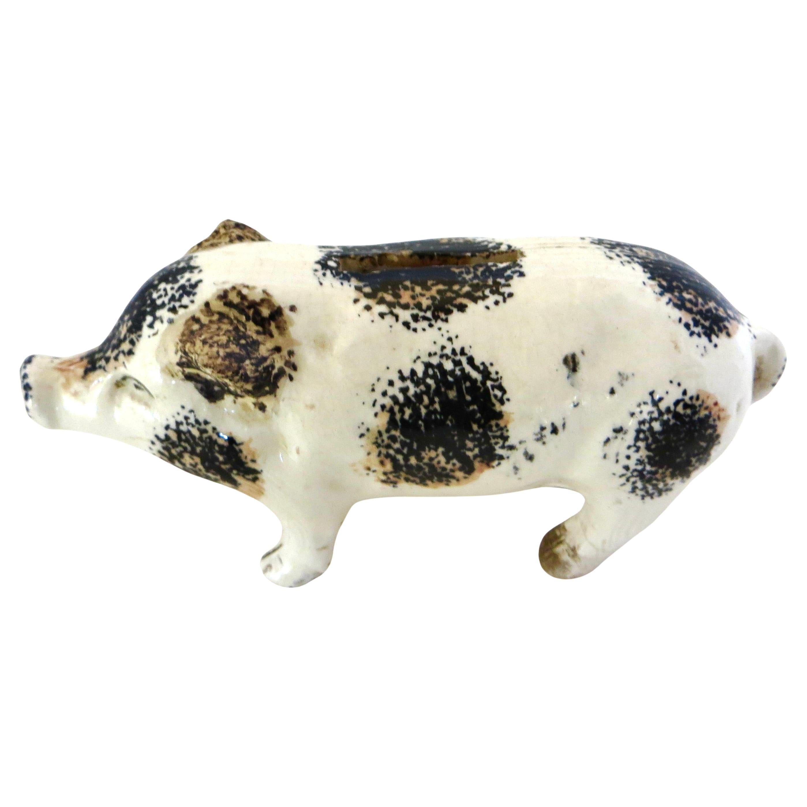 19th C. Stoneware Children's Savings Pig Bank. England, Circa 1880 For Sale