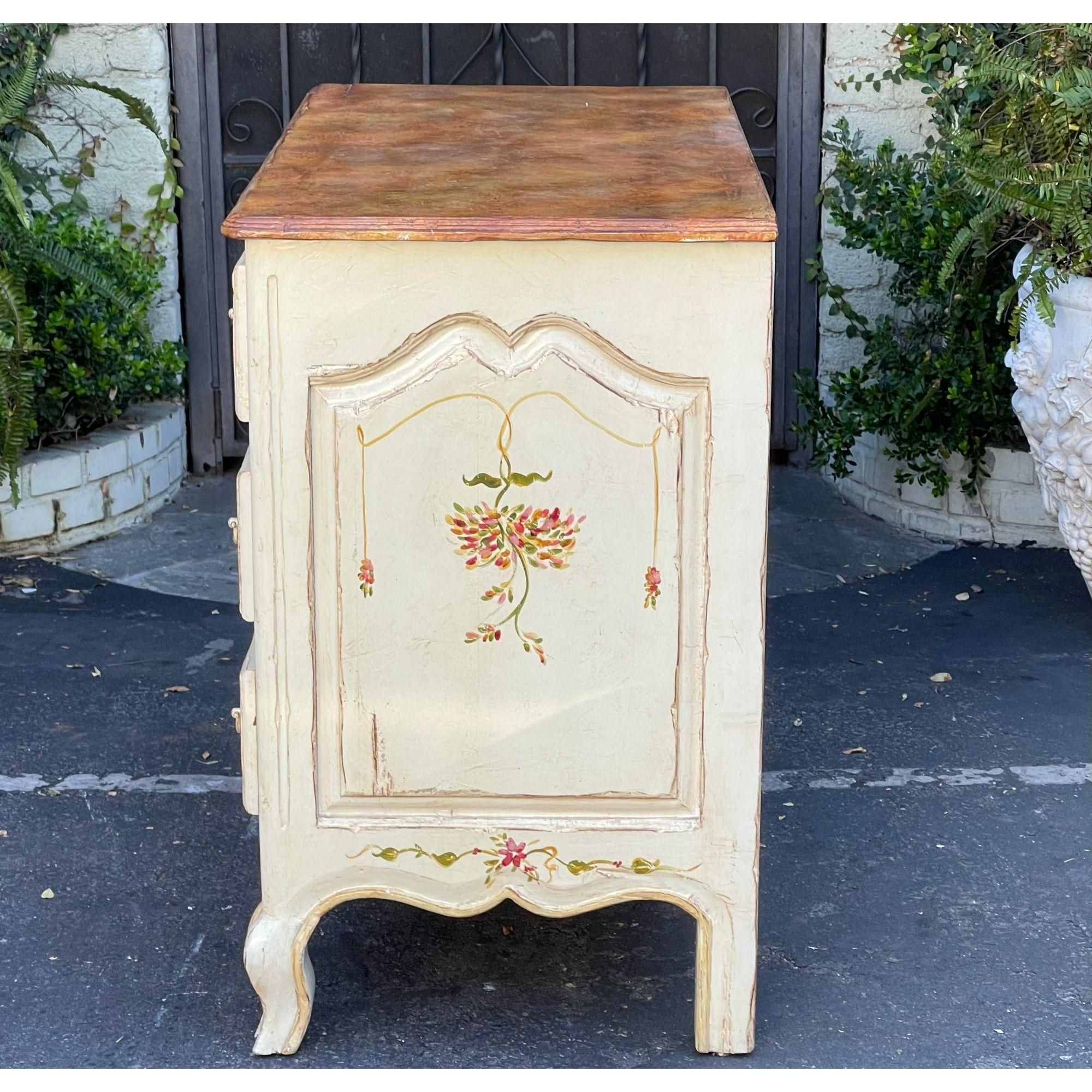 19th Century Style French Country Painted Chest of Drawers Commode For Sale 1