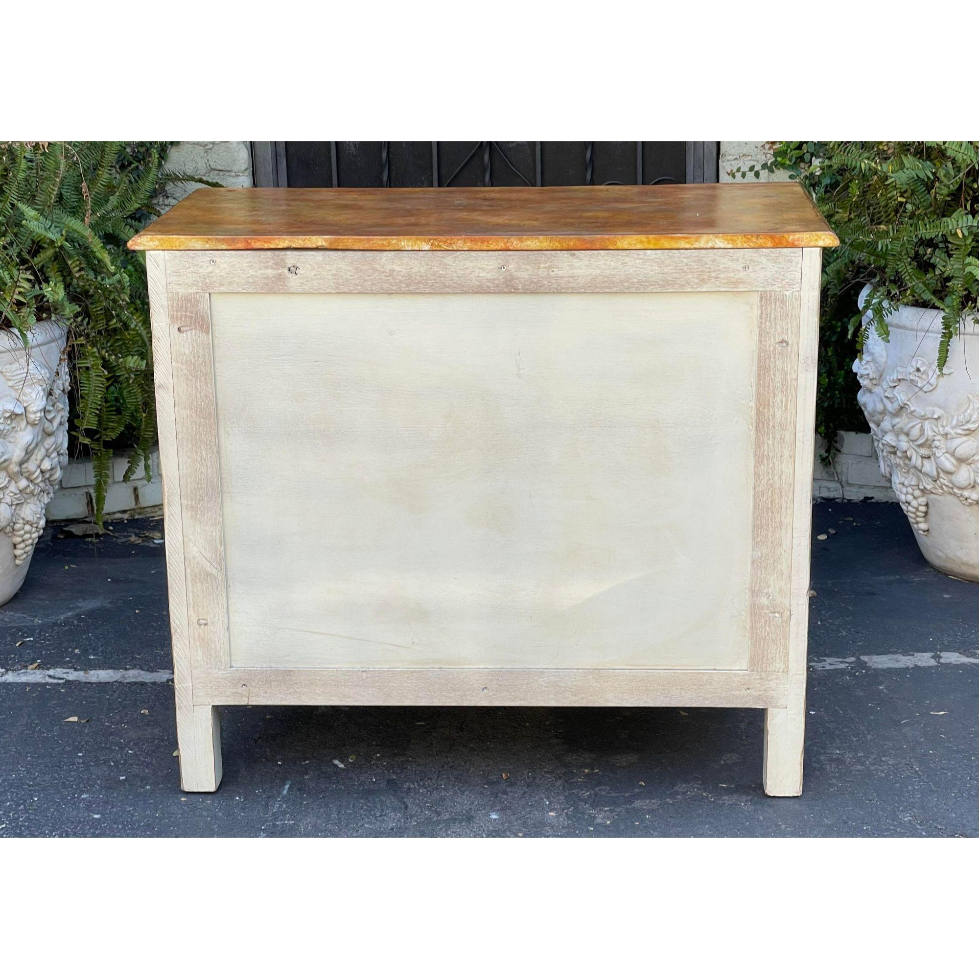 19th Century Style French Country Painted Chest of Drawers Commode For Sale 2