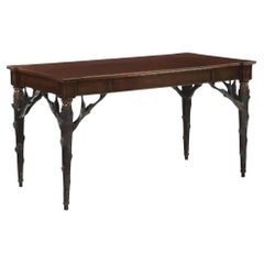 Mesa escritorio Dafne de ébano y caoba estilo Michael Taylor del siglo XIX