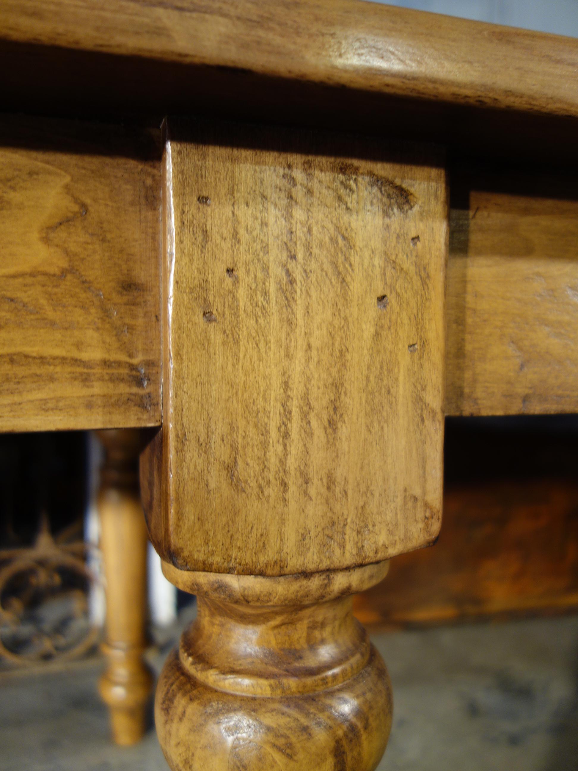 19th C Style Solid Natural Italian Walnut TORINO Carved Leg Table custom sizes For Sale 10