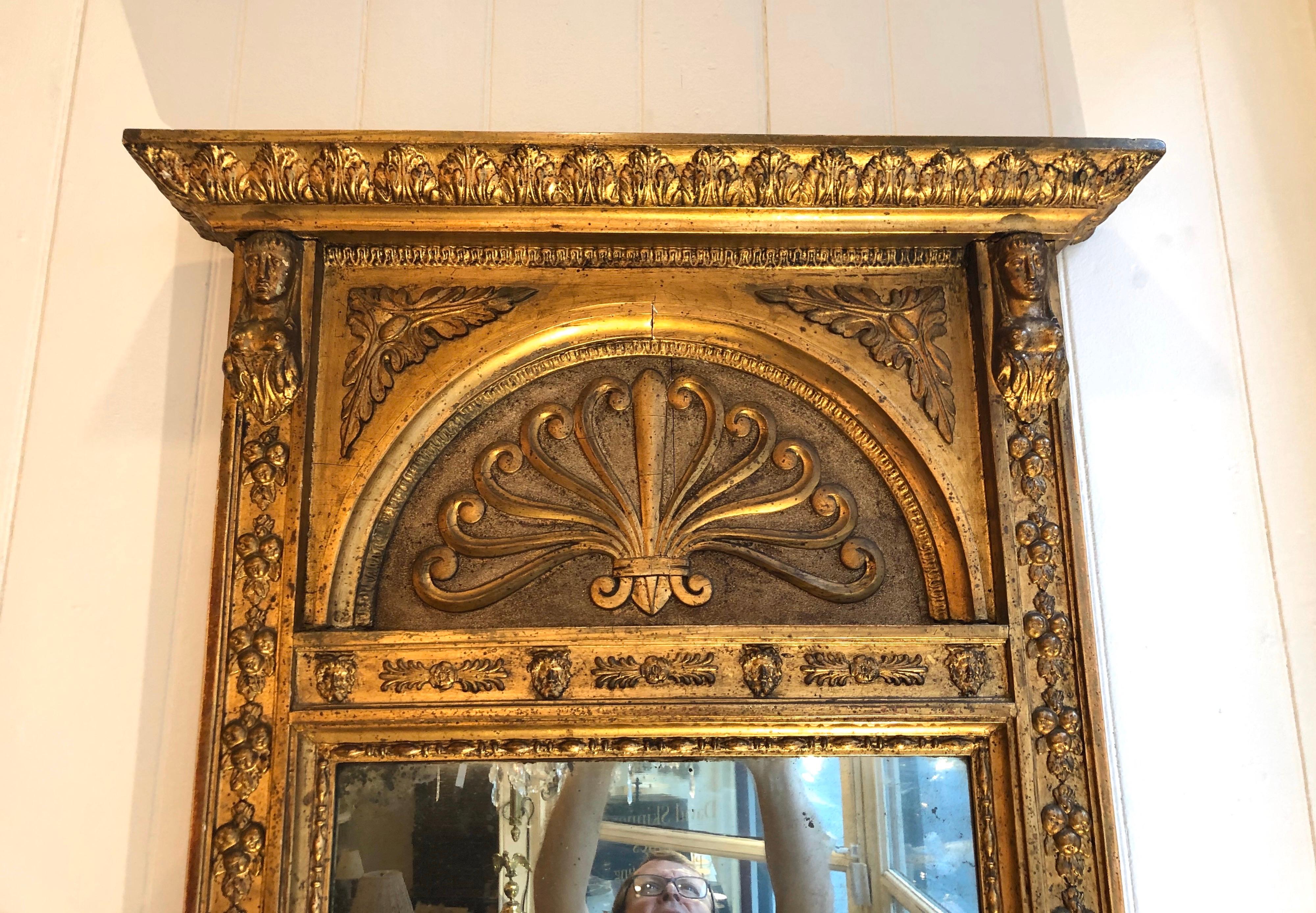 19th Century Sweden, Charles XIV, Anthemium Gilt Mirror 6