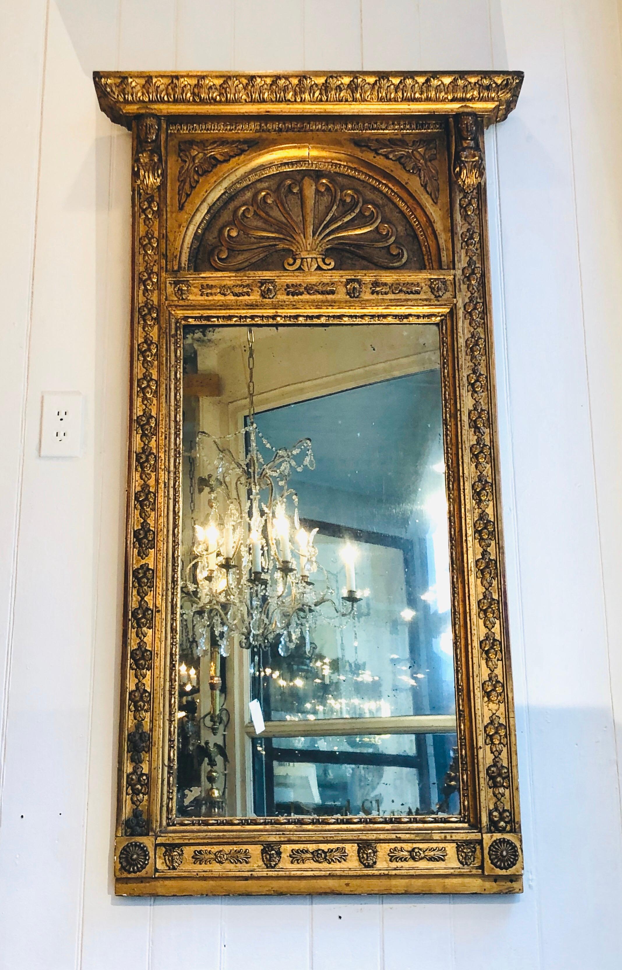 19th Century Sweden, Charles XIV, Anthemium Gilt Mirror 7
