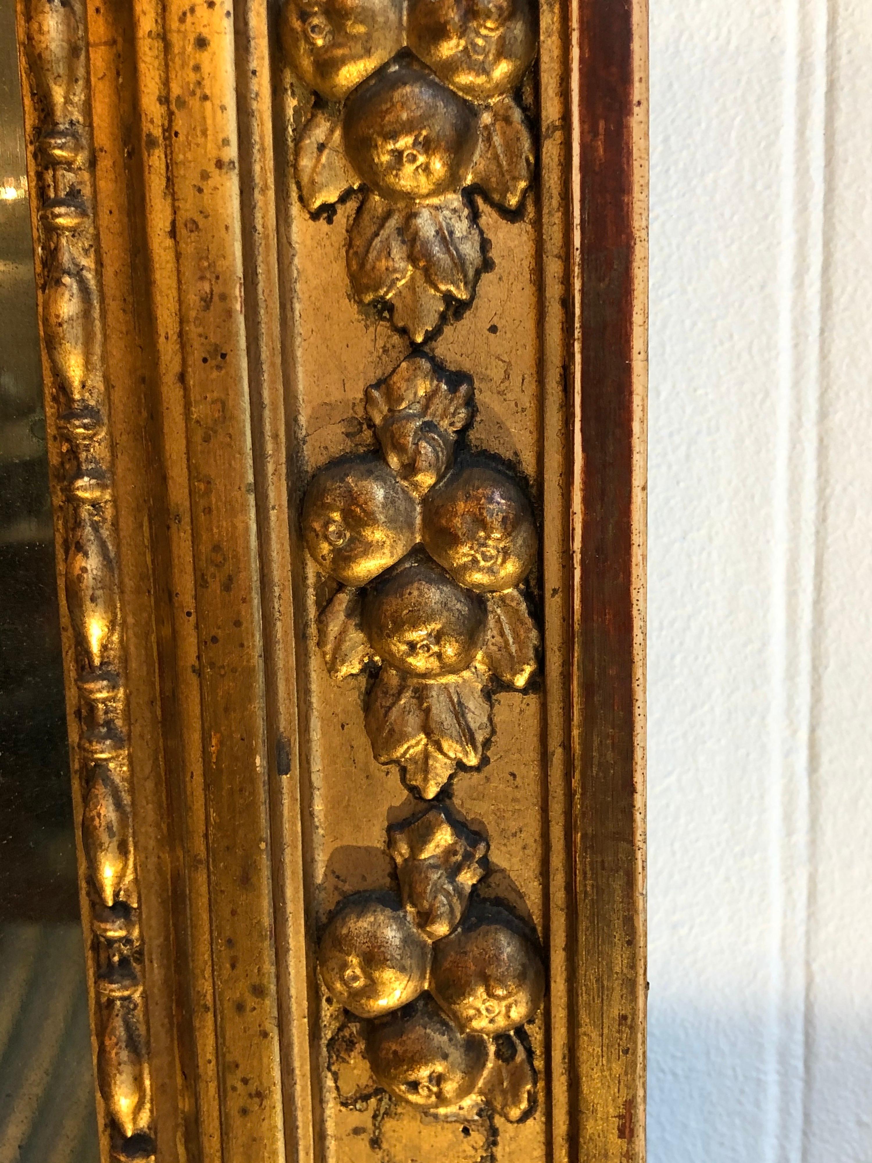 19th Century Sweden, Charles XIV, Anthemium Gilt Mirror In Good Condition In Charleston, SC