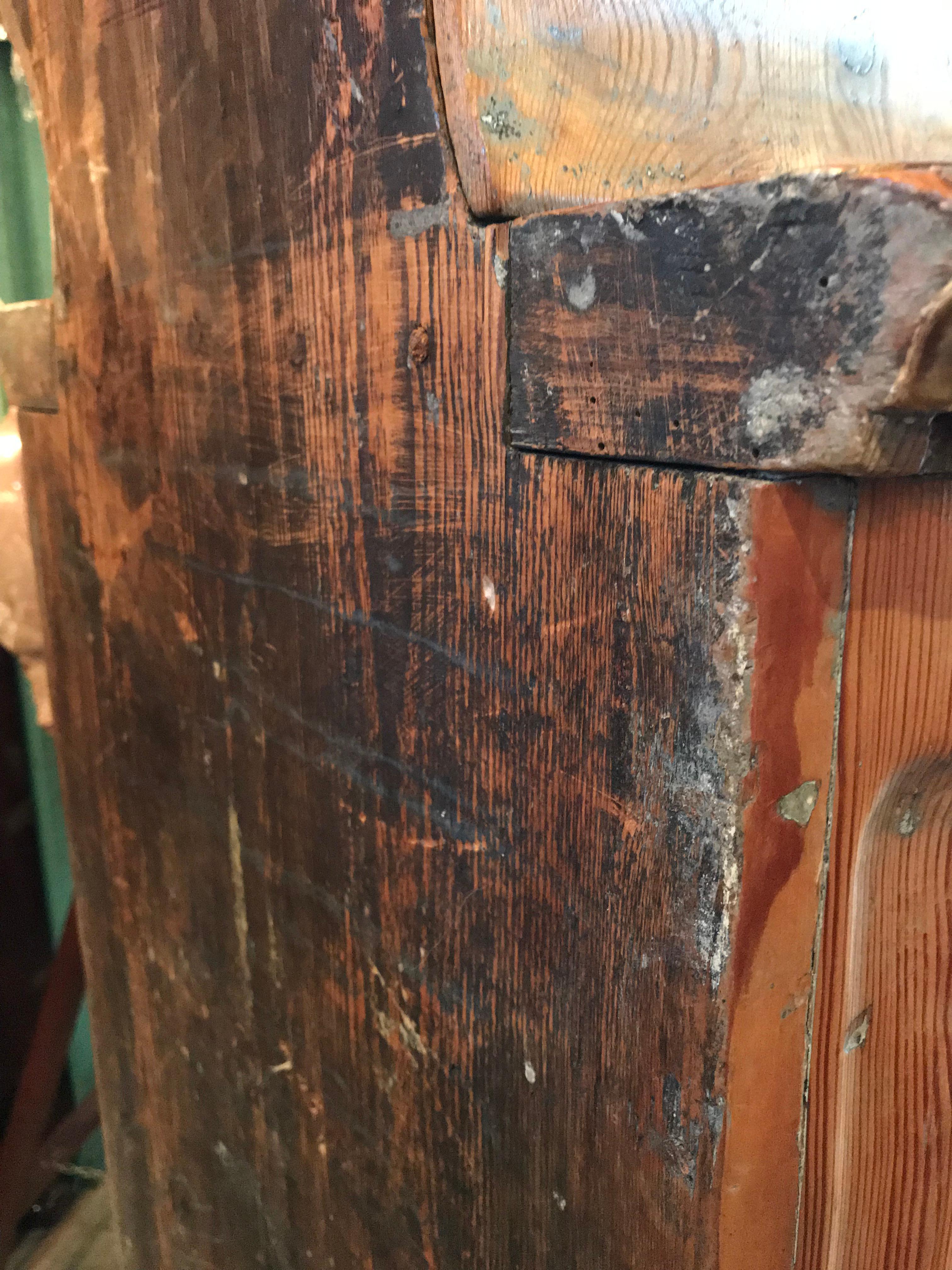 19th C. Swedish Carved Pine Wood Clock Grandmother Grandfather Long Case Antique For Sale 5