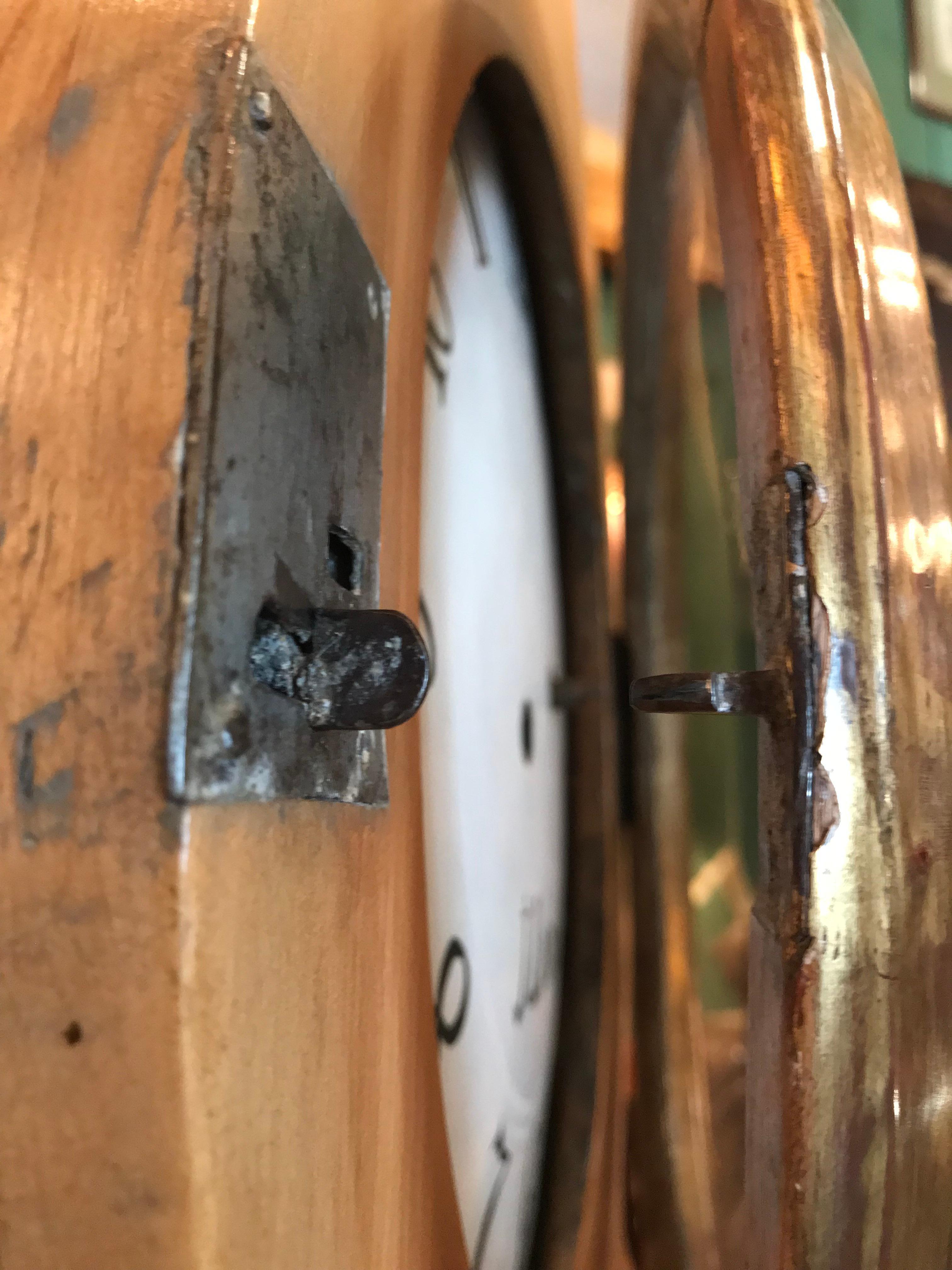 19th C. Swedish Carved Pine Wood Clock Grandmother Grandfather Long Case Antique For Sale 8