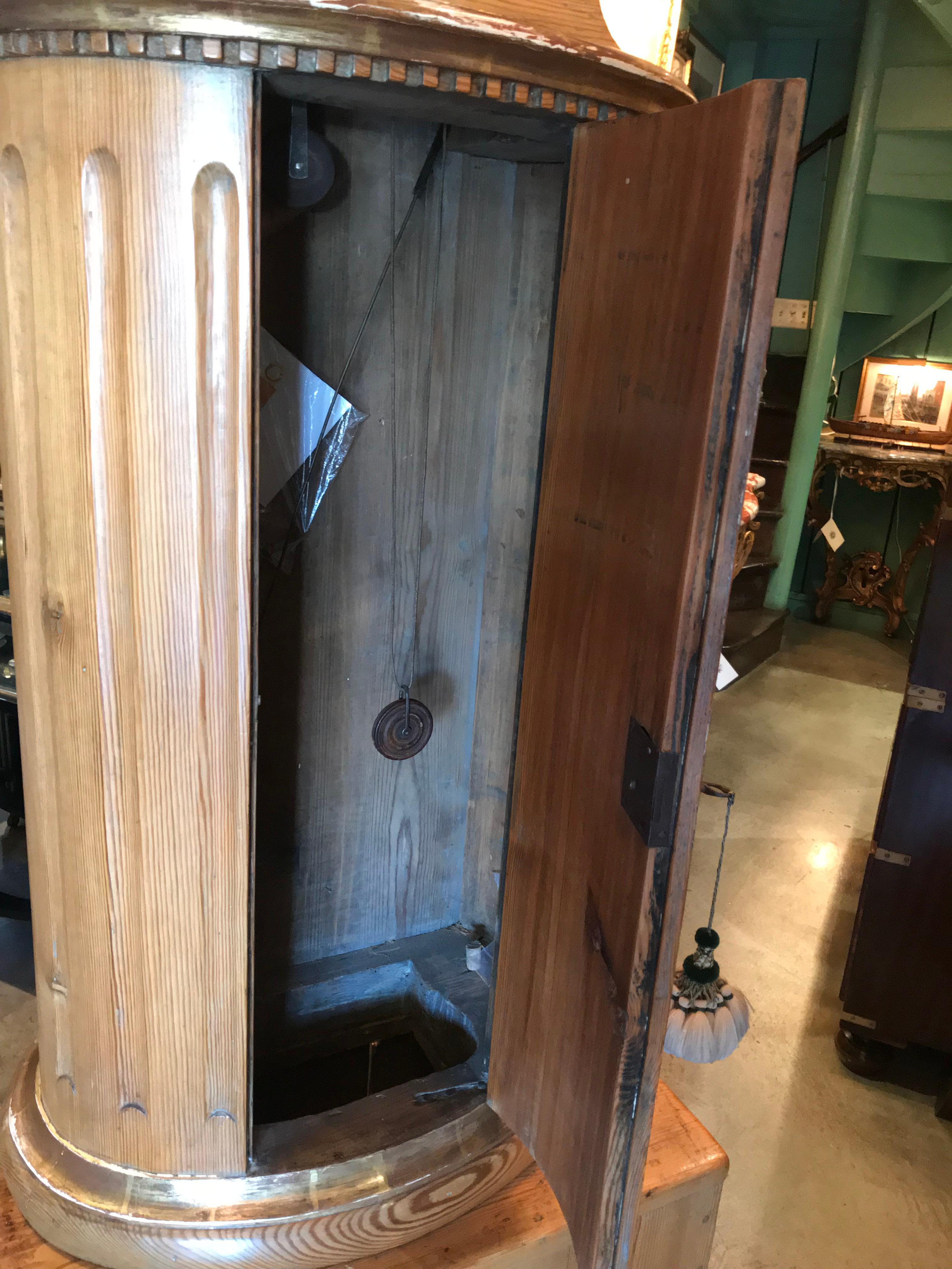19th C. Swedish Carved Pine Wood Clock Grandmother Grandfather Long Case Antique For Sale 3