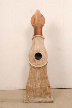 19th C. Swedish Clock w/Original Metal Face, Movement, & Color