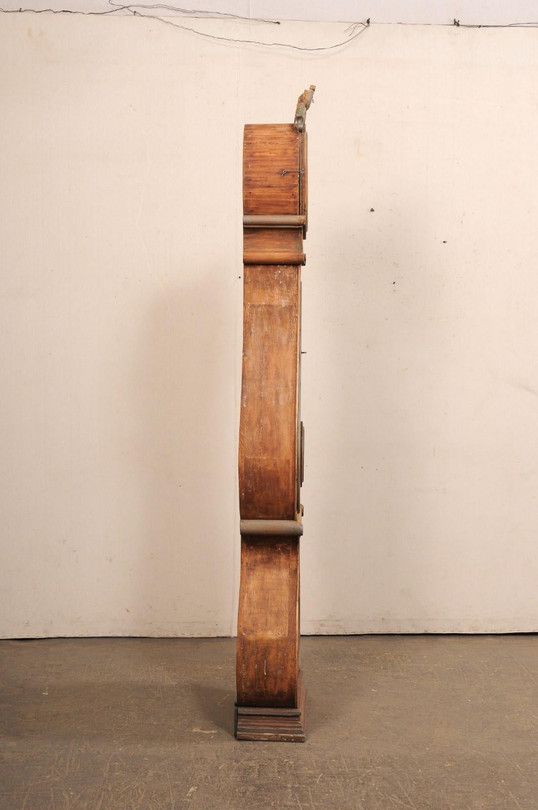 19th C. Swedish Fryksdahl Grandfather Clock, 7.5 Ft Tall For Sale 2