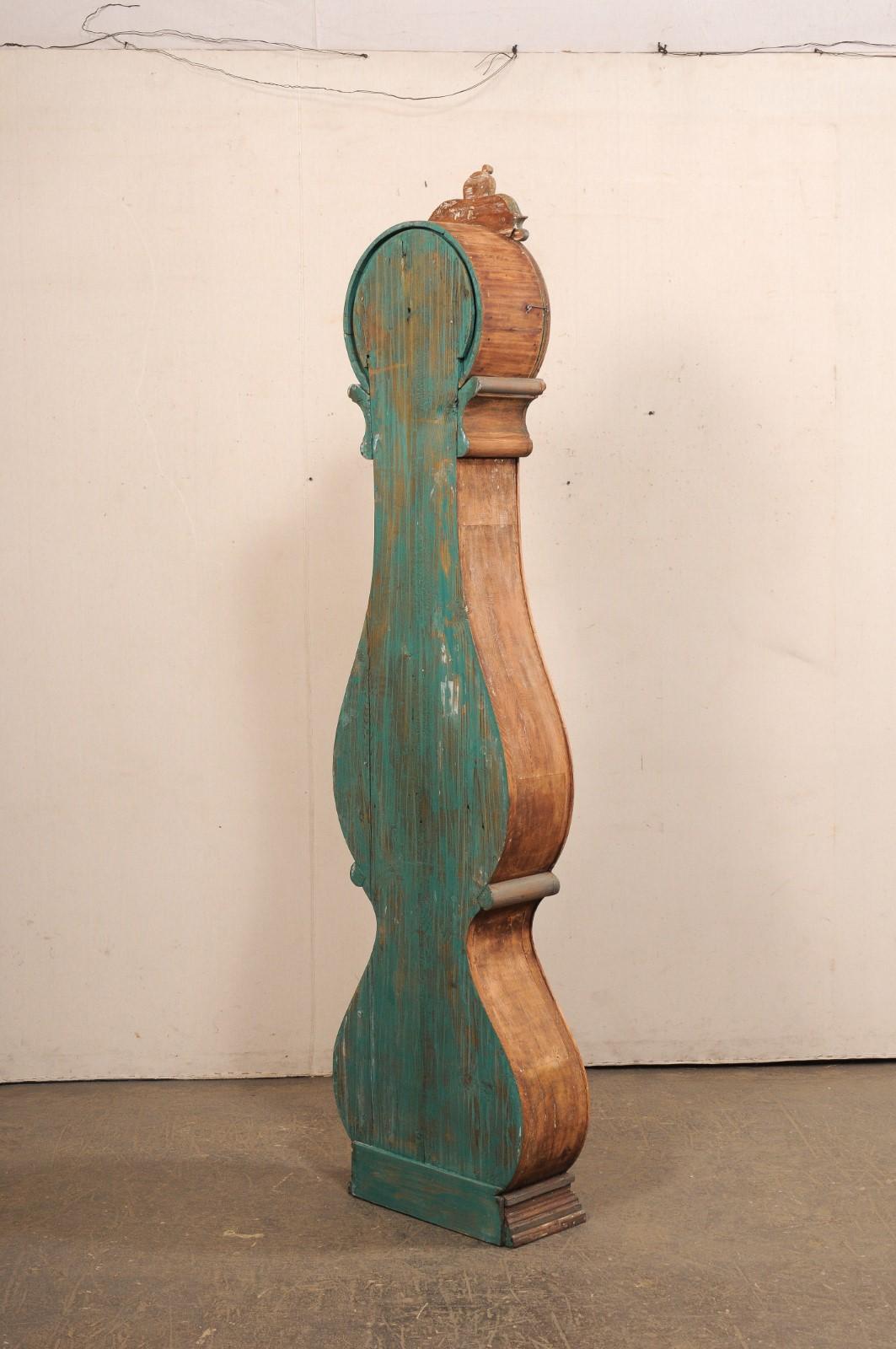 19th C. Swedish Fryksdahl Grandfather Clock, 7.5 Ft Tall For Sale 3