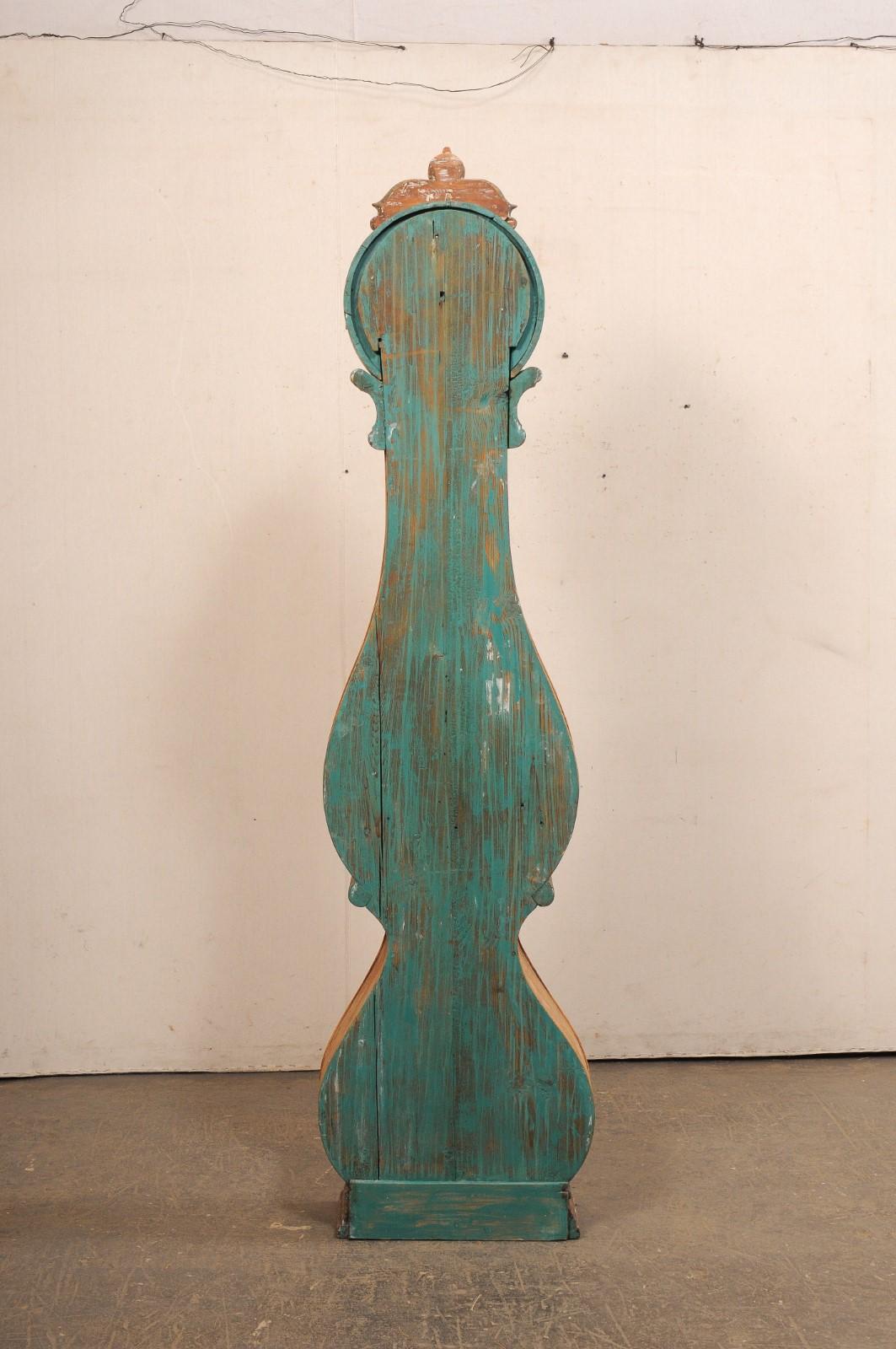 19th C. Swedish Fryksdahl Grandfather Clock, 7.5 Ft Tall For Sale 4