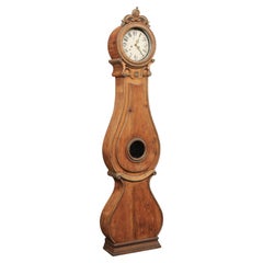 19th C. Swedish Fryksdahl Grandfather Clock, 7.5 Ft Tall