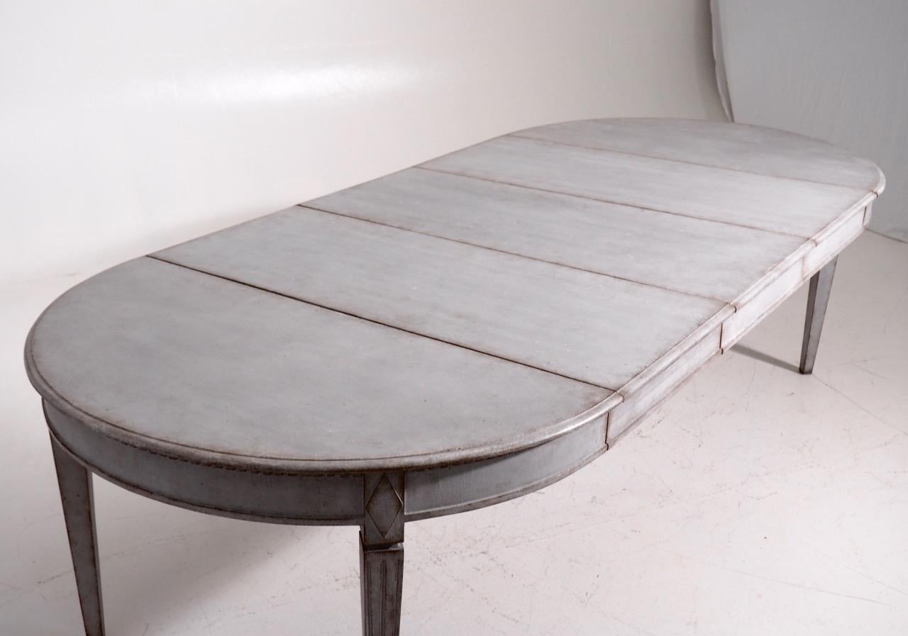 19th Century Swedish Gustavian Extension Table with Three Leaves 2