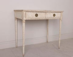 19th C. Swedish Gustavian Painted Console Table or Desk