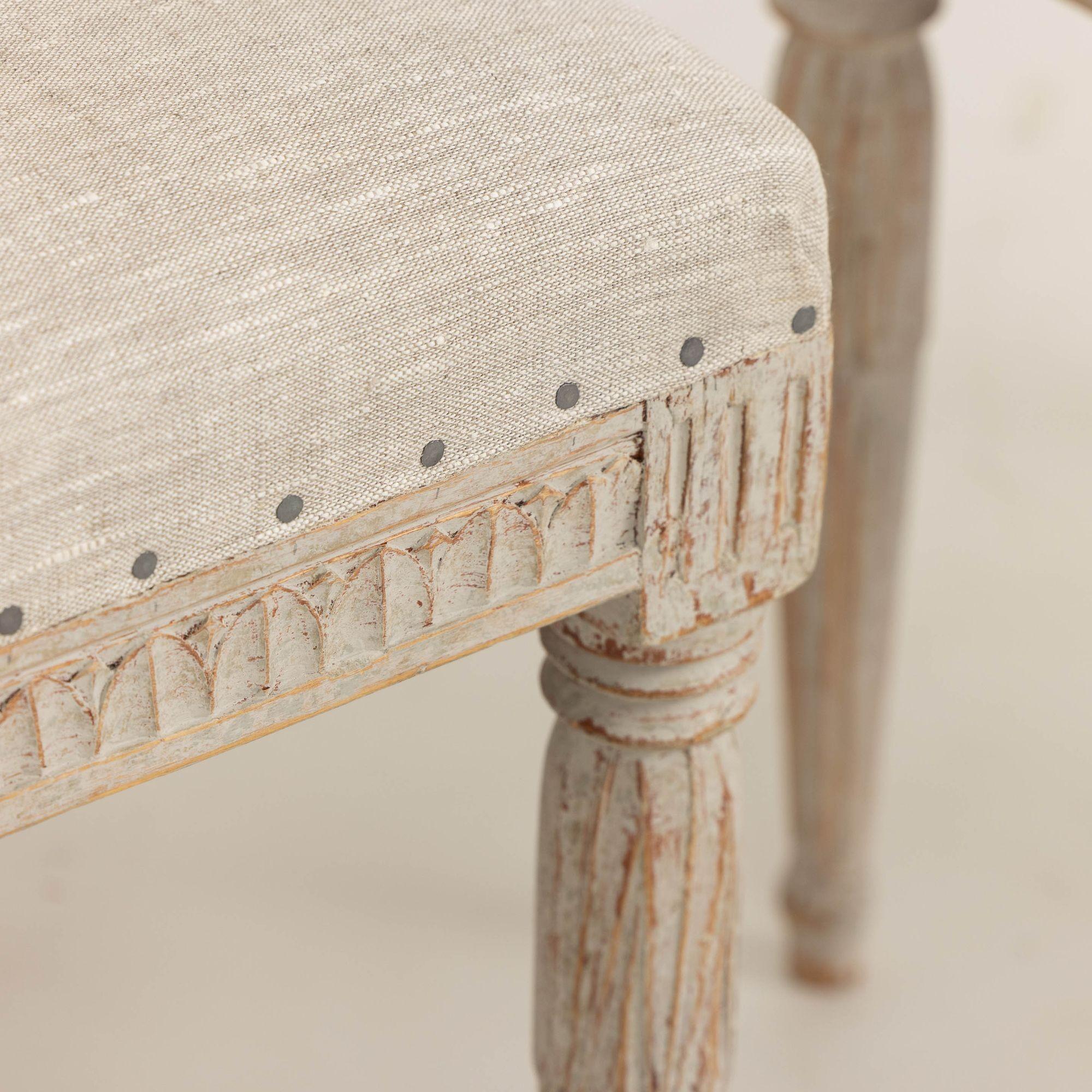 19th Century 19th c . Swedish Gustavian Painted Stools Signed by Johannes Ericsson For Sale