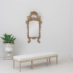 19th c. Swedish Gustavian Period Bench or Footstool in Original Paint