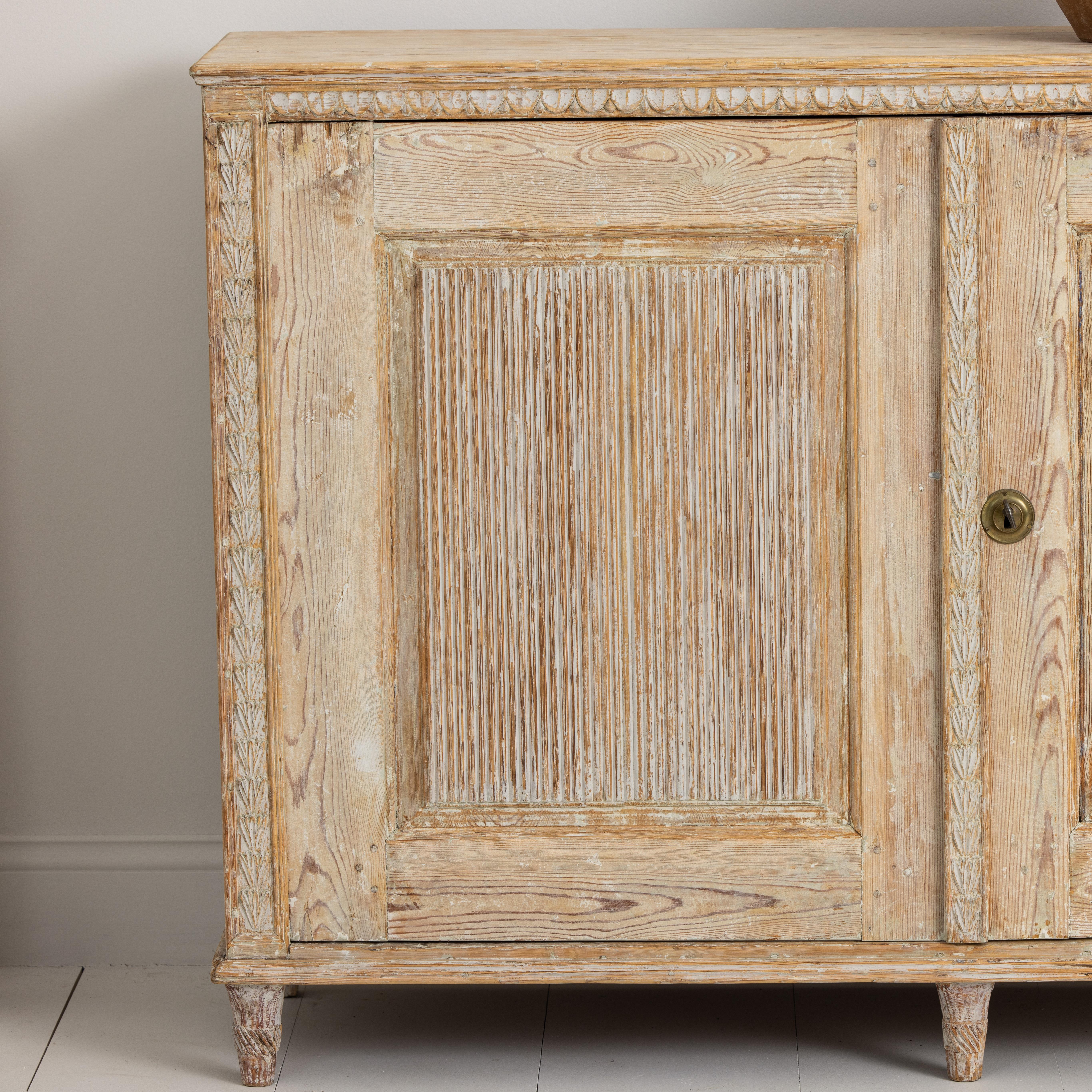 19th Century 19th c. Swedish Gustavian Period Buffet in Original Paint For Sale