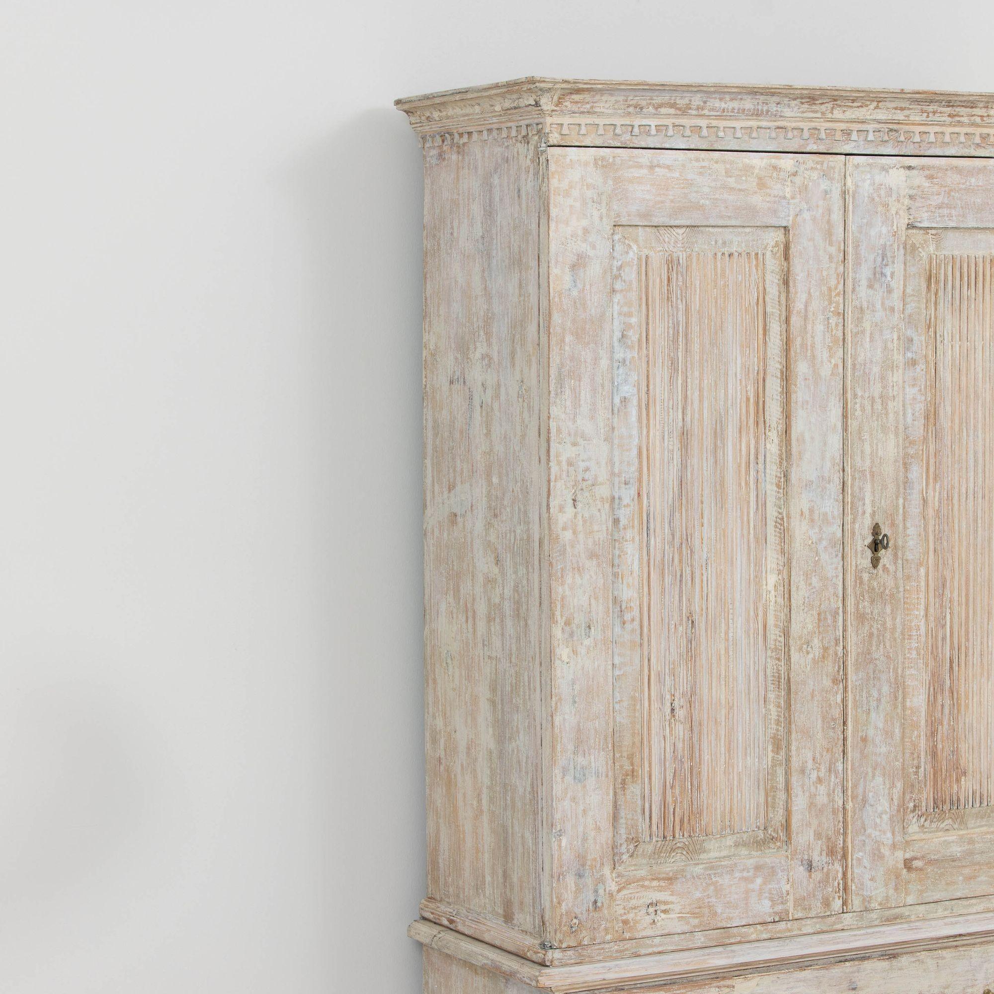 Wood 19th c. Swedish Gustavian Period Cabinet in Original Paint