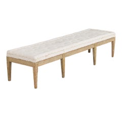 19th c. Swedish Gustavian Period Footstool or Bench in Original Paint