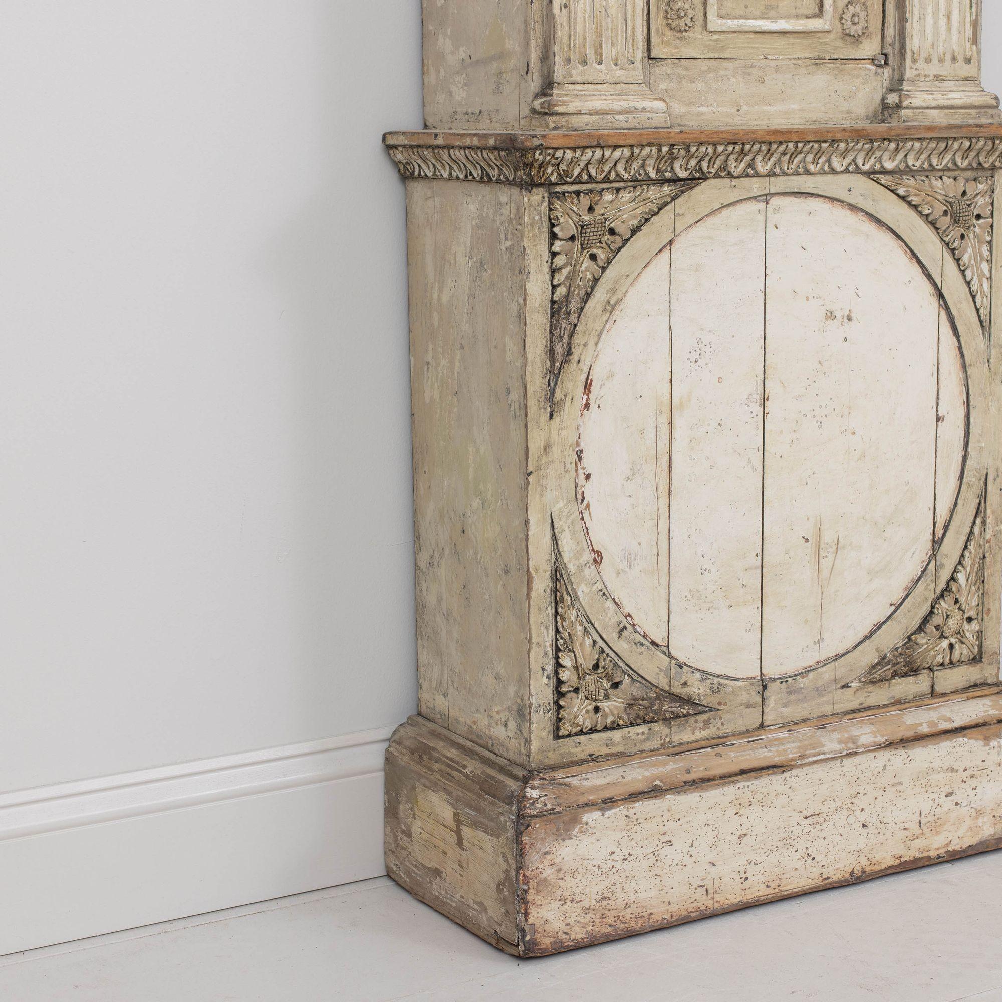 19th c. Swedish Gustavian Pilaster Cupboard in Original Paint 11