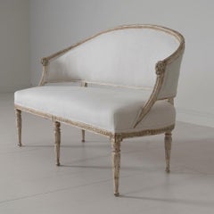 19th Century Swedish Gustavian Settee with Lions Heads in Original Paint