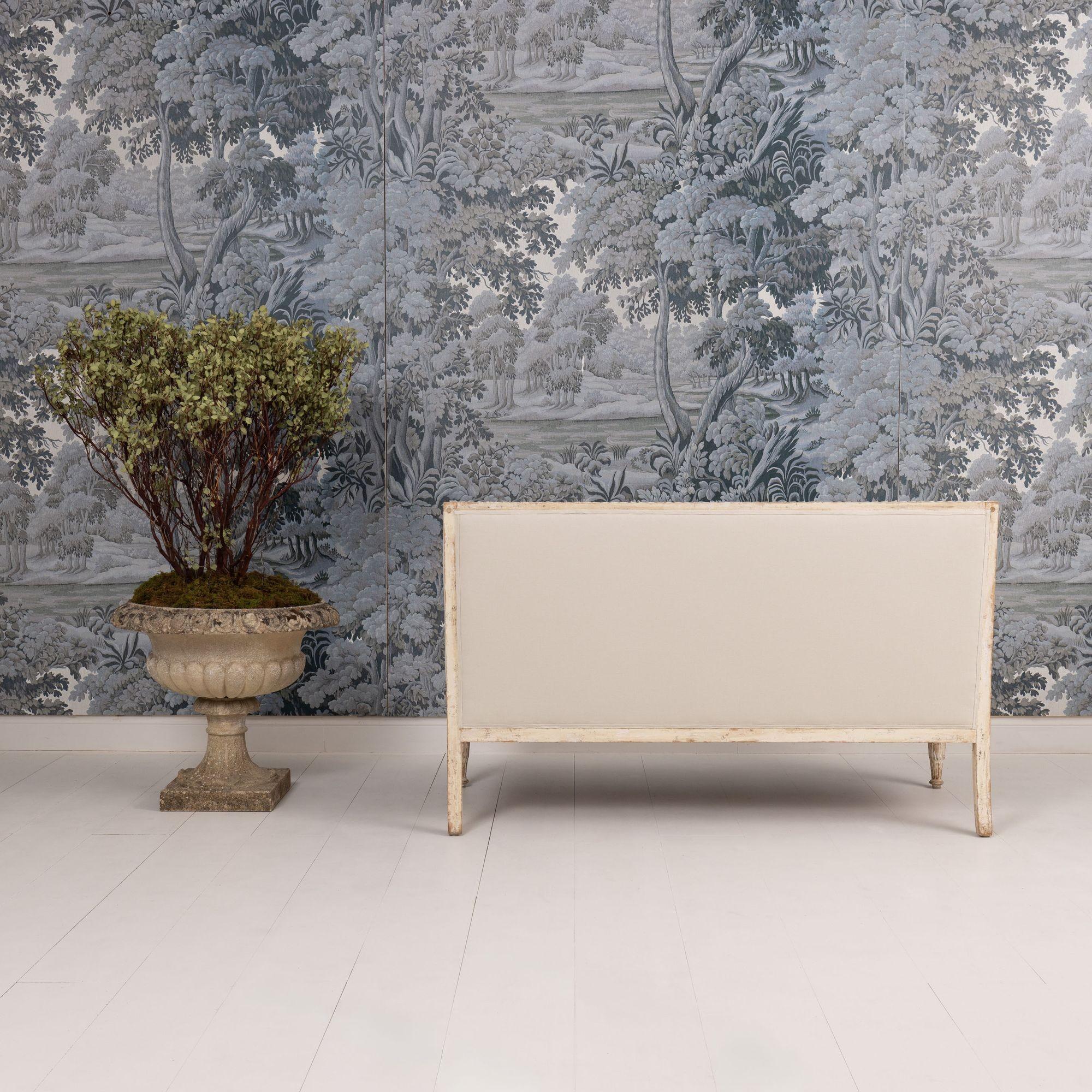 19th c. Swedish Gustavian Sofa Bench with Griffins in Original Paint 13