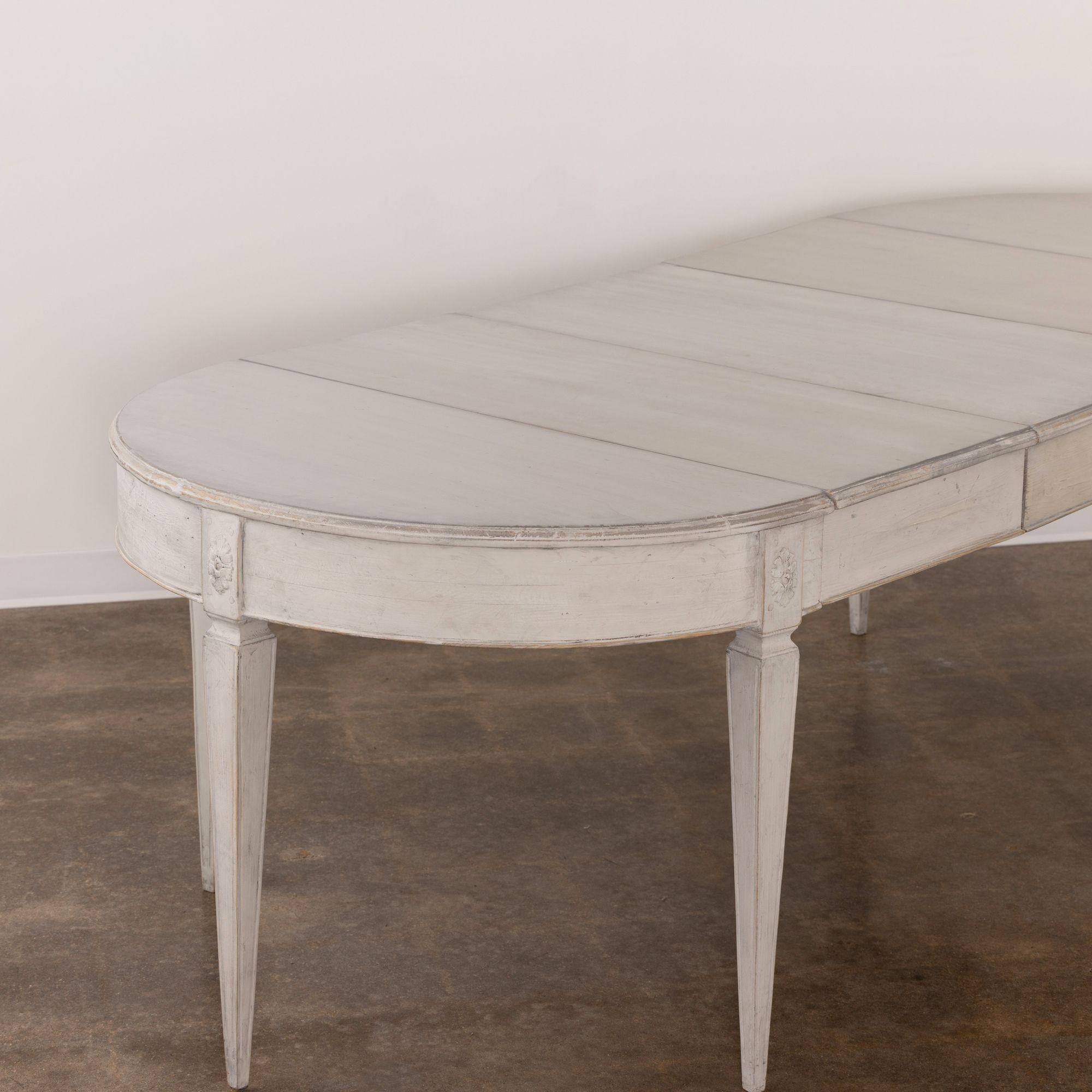 19th Century 19th c. Swedish Gustavian Style Extension Table with Three Leaves