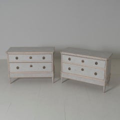 19th Century Swedish Gustavian Style Pair of Bedside Chests