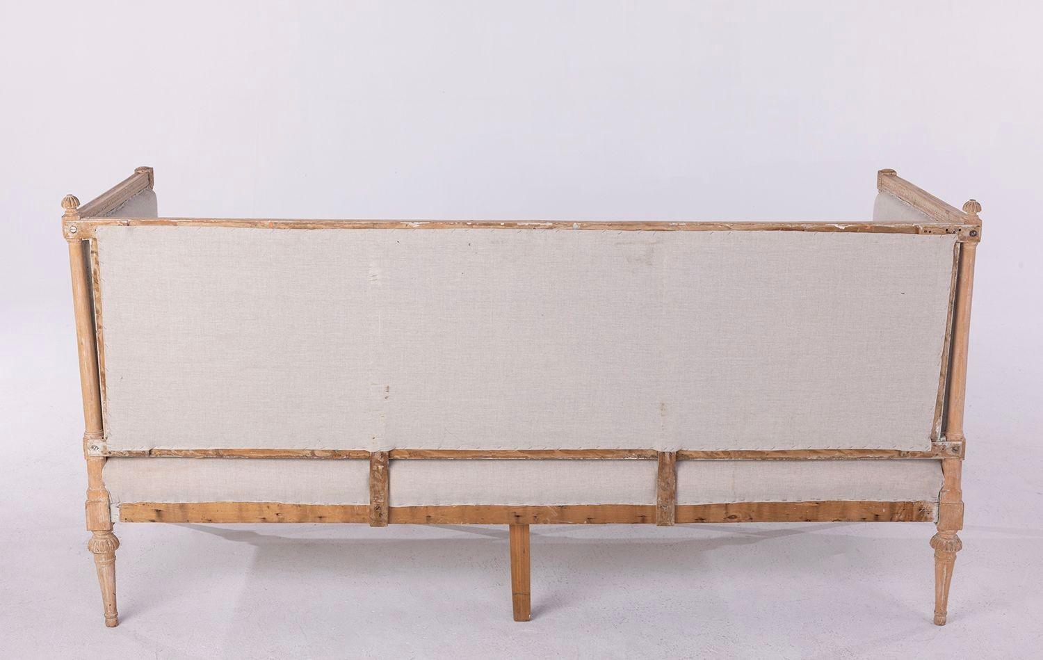 19th c. Swedish Gustavian Style Sofa Bench in Original Patina For Sale 7