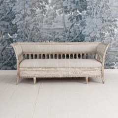 siglo XIX Cama nido Gustaviana Sueca en pintura original