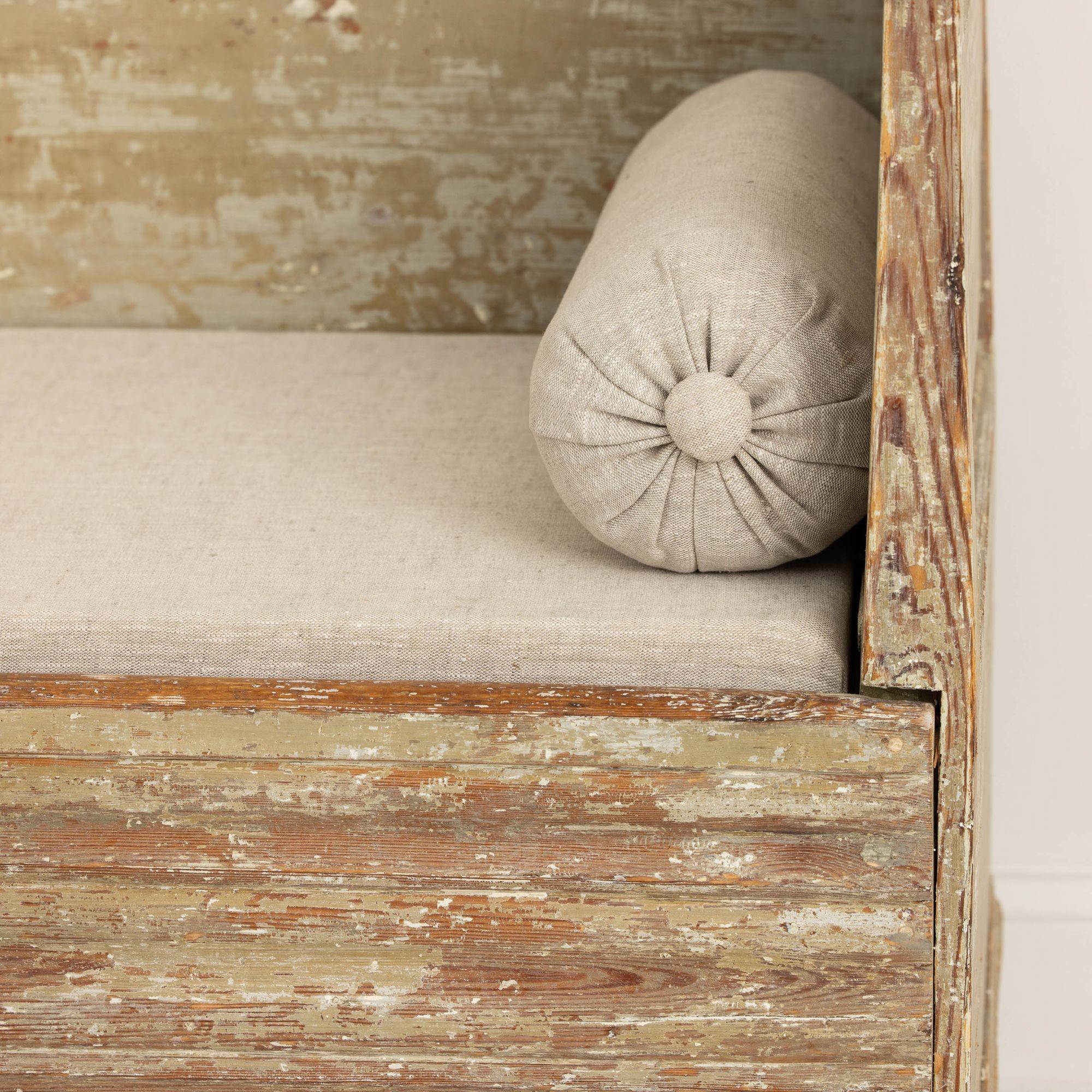 19th c. Swedish Late Gustavian Sofa Bench Settee in Original Paint 10