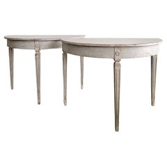 19e s. Paire de consoles suédoises demi-lune, Stockholm 1820