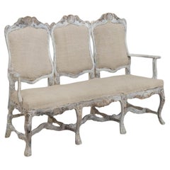 Used 19th c. Swedish Rococo Settee or Sofa Bench in Original Paint