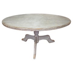 19th c. Swedish Round Dining Table with Pedestal Base