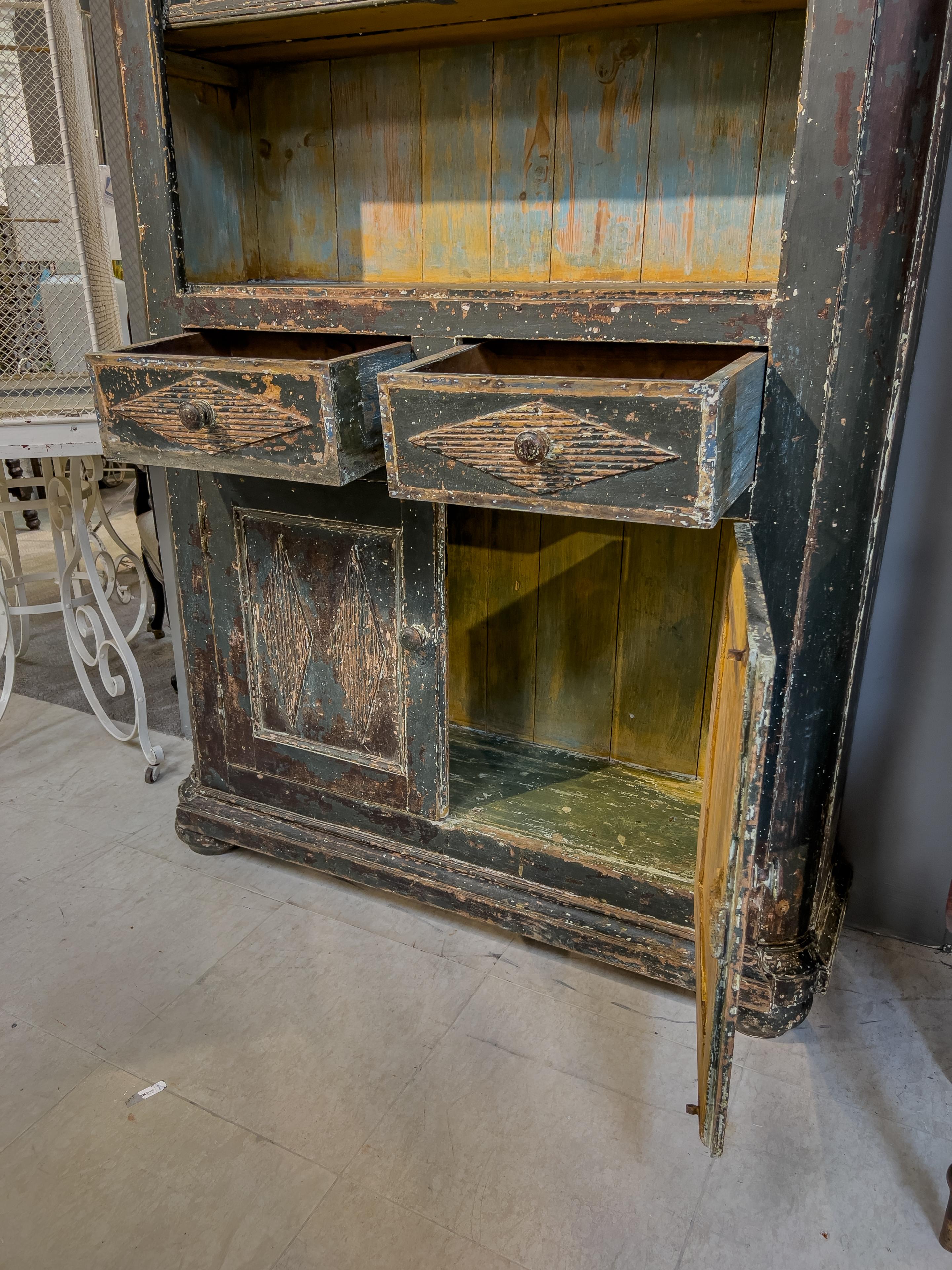 Wood 19th C. Swedish Tall Cupboard