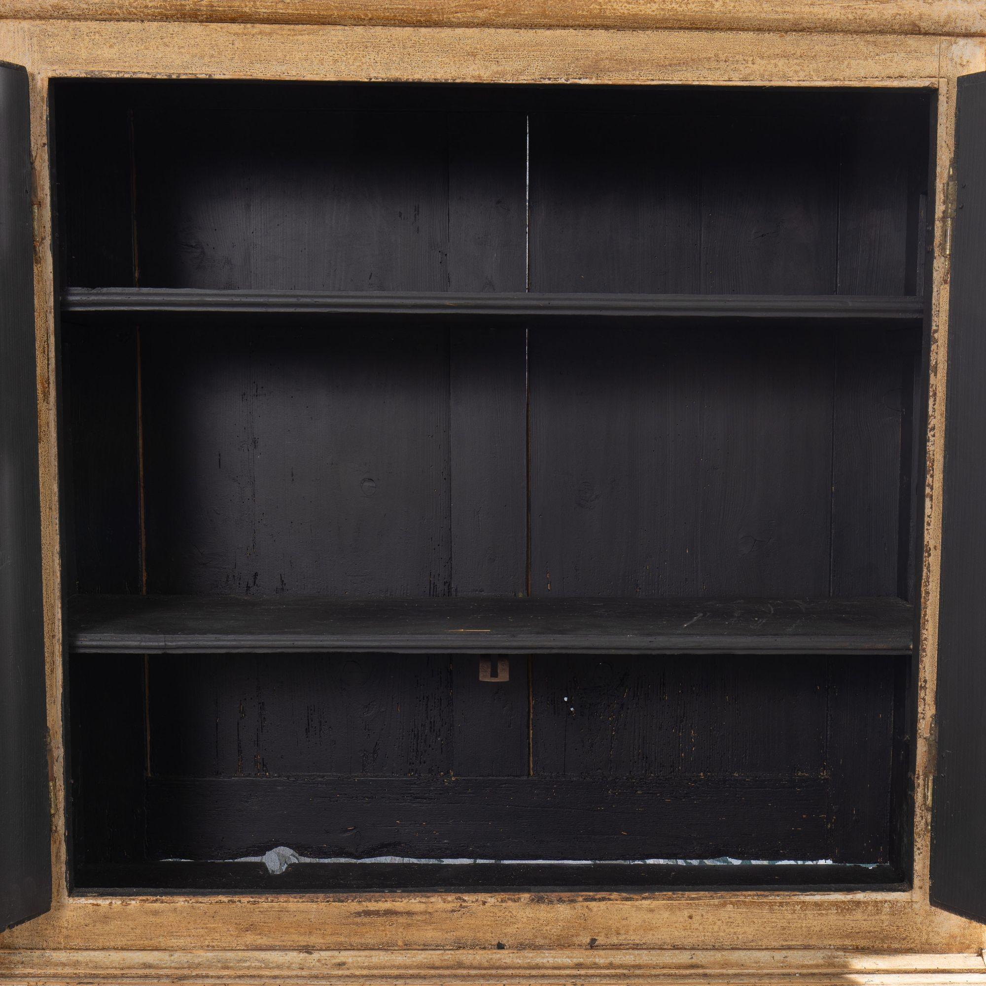 19th Century 19th c. Swedish Secretary with Vitrine Library in Original Paint For Sale