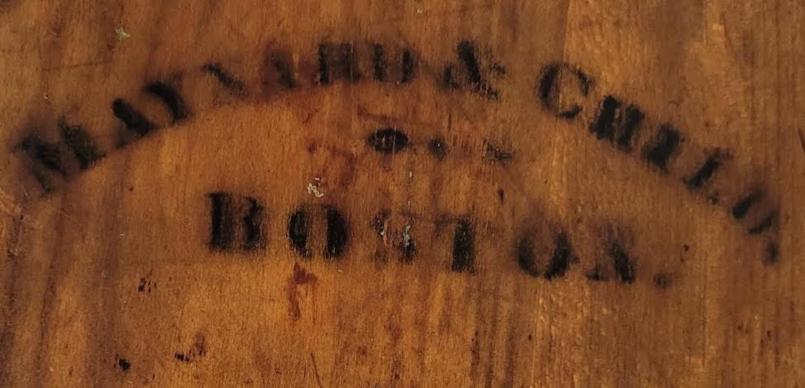 Wood 19th C  Swing Handled Pantry Box - Signed Boston
