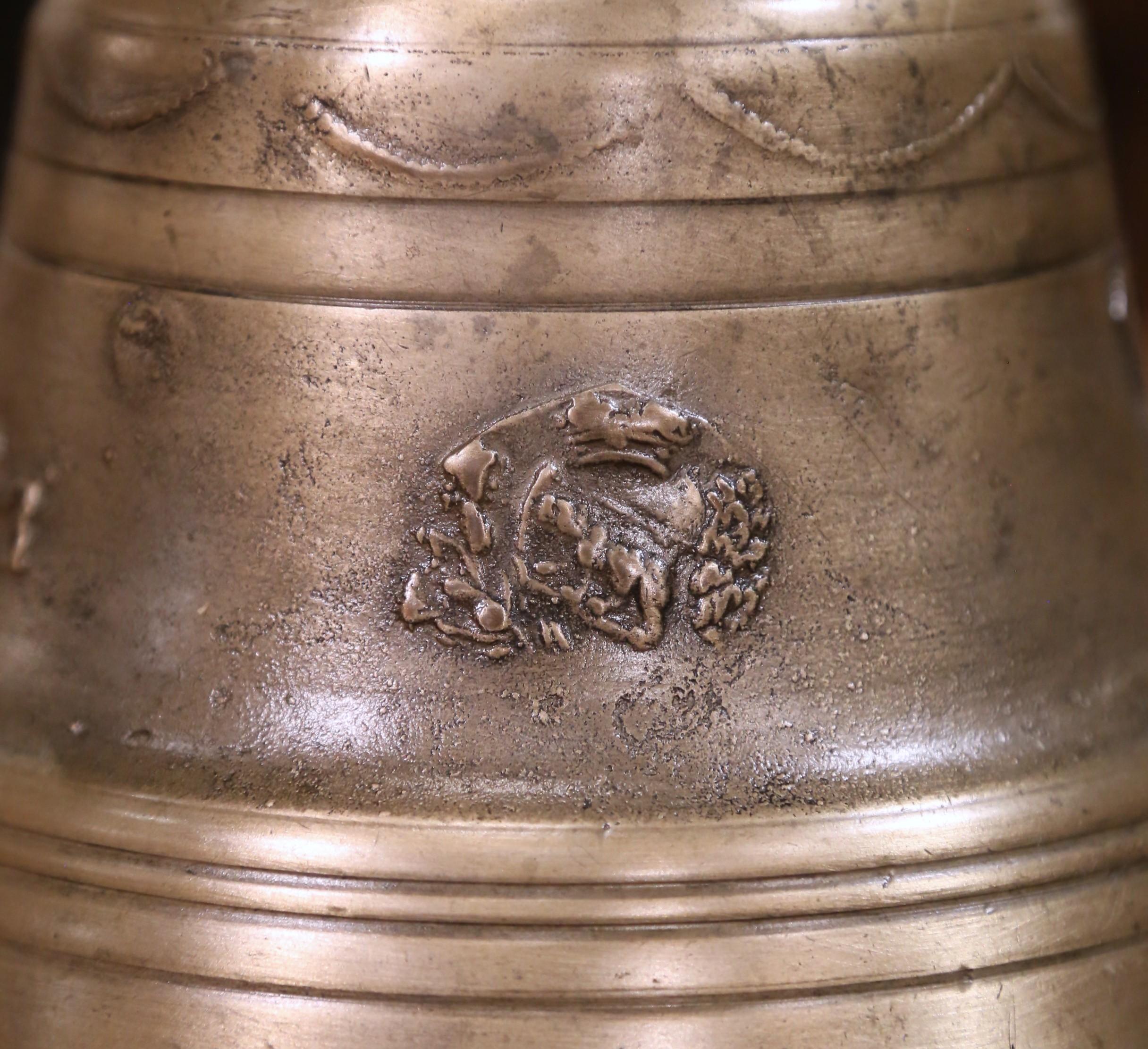 19th C. Swiss Bronze Cow Bell with Leather Strap by Barinotto, Chiantra & Cie For Sale 4