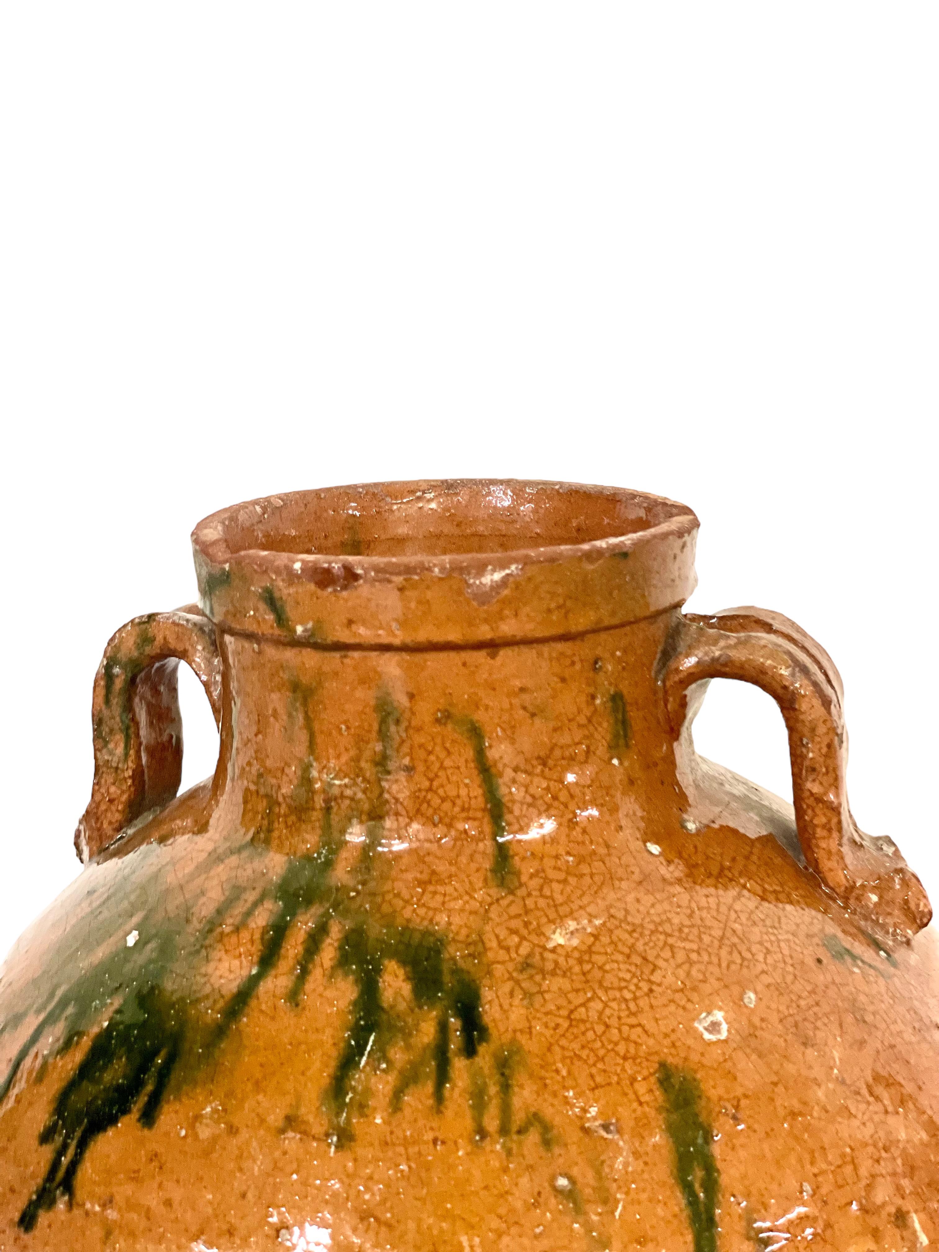 French 19th C. Terracotta Cruche with Two Handles For Sale