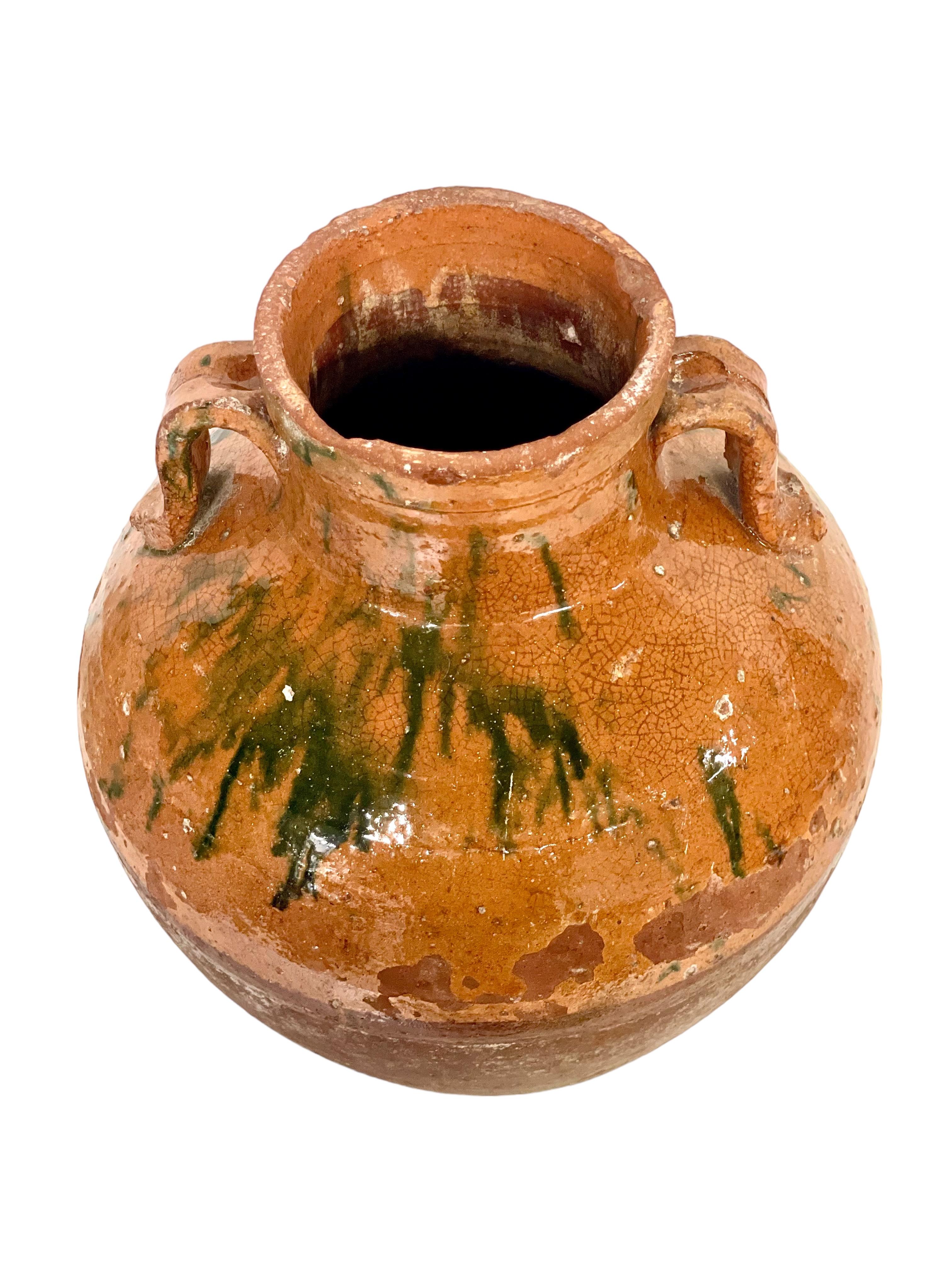 19th C. Terracotta Cruche with Two Handles For Sale 1